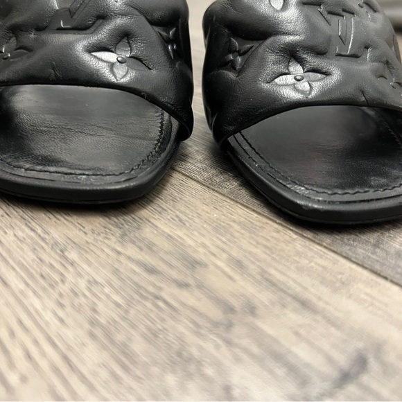 Louis Vuitton Lambskin Embossed Monogram Revival High Mules - Picture 7 of 8